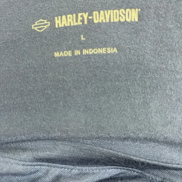 Harley Davidson Double V-Neck Ladies Tank Top Blue. Sz Large - Picture 5 of 10